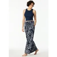 Schiesser Pyjamahose Mix + Relax seitliche Taschen, weites Bein, Baumwolle, Bindekordel