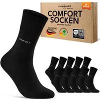 sockenkauf24 Gesundheitssocken Comfort Socken ohne Gummibund & ohne Naht mit Komfortbund (10-Paar) Diabetiker Socken ohne Gummi aus Baumwolle für Damen und Herren
