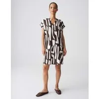 OPUS Shirtkleid Wulana dune aus glatter Webware mit Crash Optik Der Aufschlag am Ärmel sorgt für eine entspannte Note