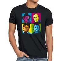 style3 T-Shirt Pop-Art Grusel freddy jason michael leatherface warhol