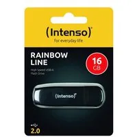 Intenso Intenso USB Stick 16GB Speicherstick Rainbow Line schwarz USB-Stick