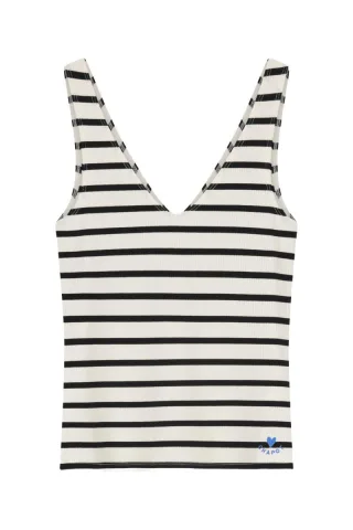 Fabienne Chapot - Ärmelloses Top - Lena beige/schwarz/weiß - Gr. - S