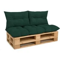 Amilian Palettenkissen Palettenauflagen Set 3-tlg., 120x80 cm + 2x 40x60 cm, für Palettenmöbel, Balkon, Terrasse und Wohnbereich