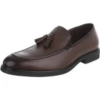 Coolwalk Herren Slipper mit Quaste und Strukturdesign Slipper (91977184) Blockabsatz Slipper in Braun