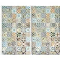 Zeller Present Schneide- und Abdeckplatte Mosaik, (Set, 2 tlg), nostalgisches Design