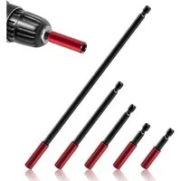 JOYOLEDER Bit-Set 5tlg Bit Verlängerung 1/4" Sechskantschaft Bithalter Lang, 50/60/100/150/300mm Bitverlängerungen Magnetische Bit Verlängerung, für Schlagschrauber Schraubendreher