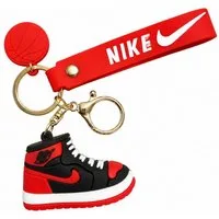 soma Schlüsselanhänger Sneaker-Rucksackanhänger Bag 6cm Basketball Karabiner rot schwarz weiß (Set, 1-tlg., Geschenk-Set), Sportlicher Sneaker-Anhänger mit Basketball und Karabiner