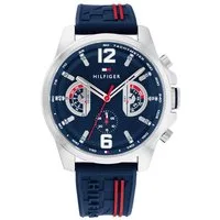 Tommy Hilfiger Multifunktionsuhr TUCKER 1710635, Quarzuhr, Armbanduhr, Herrenuhr, Silikonarmband, analog