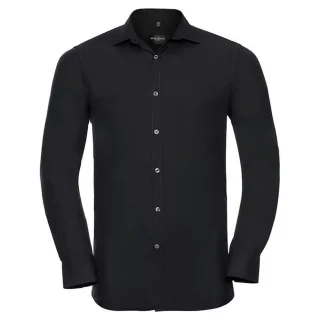 Russell Collection - "Ultimate" Hemd für Herren Langärmlig (Schwarz)