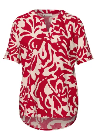 Street One - Kurzarm Bluse mit floralem Muster salsa red - Gr. - 36