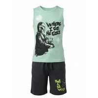 Disney Schlafanzug Star Wars Mandalorian Yoda Jungen Schlafanzug Pyjama Shirt Shorts (2 tlg) Gr. 140 bis 164