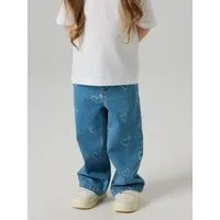 Name It Weite Jeans NMFROSE WIDE AOP JEANS 4044-ON NOOS Baumwollmischung, regular fit, Allover Herzchen Druck