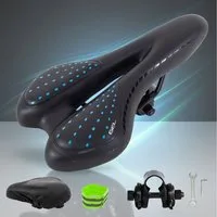 Feel2Home Fahrradsattel Ergonomischer Fahrradsattel Schwarz Blau Anti Rutsch Gel Belüftung (Stück, 1-tlg., Einzelartikel), Gelsattel