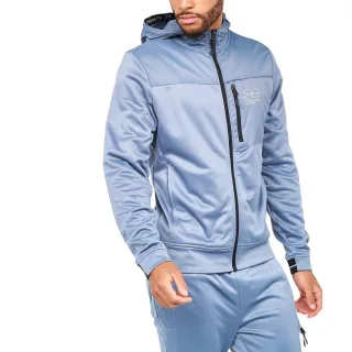Crosshatch - Hoodie mit durchgehendem Reißverschluss für Herren (Stahlblau)