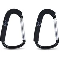 Wicked Chili Kinderwagen-Adapter Karabiner für Kinderwagen, Kinderwagenhaken Haken Tüten, (2-tlg), robust, bis 60lbs (27,2kg) belastbar. Schaumstoffpolsterung am Karabin