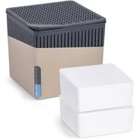 WENKO Luftentfeuchter Modell Cube, für 40 m³ Räume, Tank 0,8 l, mit 2 x 500 g Entfeuchter-Blöcken, für Räume bis 40 m³
