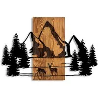 Wallity Wanddekoobjekt 100% WOODEN (Thickness: 3 cm) / METAL (Thickness: 1,5 mm), 57 x 88 cm