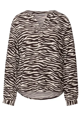Street One - Tunika mit Zebra Print braun - Gr. - 34