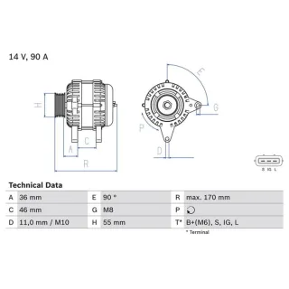 Bosch Lichtmaschine 90A Toyota Rav 4 2 2,0