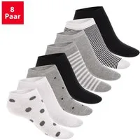 Footstar Sneakersocken Süße Damen Sneaker Socken (8 Paar) Kurze Söckchen mit Muster (8-Paar)