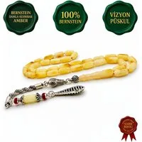 M-Punkt24 Kettenanhänger Tesbih Tespih Damla Kehribar Amber Bernstein (TOP - DEAL 14 Gramm Echter Bernstein, Misbah, Tasbih, Rosary, Gebetskette)