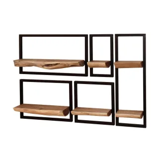 Hoyz Collection Wandregal, Braun, Holz, 25x75x12 cm, CE, Wohnzimmer, Regale, Wandregale