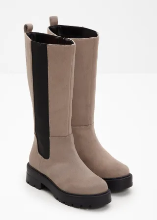 bonprix Weitschaftstiefel, braun, Gr.38, Schöner Weitschaftstiefel in zeitlosem Design