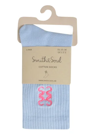 Smith&Soul - Socks Neon Anagram powder blue - Gr. - 40.5