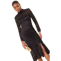 LIPSY Midikleid Lipsy Hochgeschlossenes Midikleid mit Spitze (1-tlg)