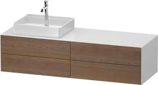 Duravit White Tulip Konsolenwaschtischunterbau wandhängend Amerikanischer Nussbaum & Weiß Matt & Hoc WT4867L77850010