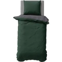 One Home Bettwäsche Doubleface, Satin, 2 teilig, Uni Wende, kühlend weich Sommer, Normalgröße