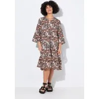 Angel of Style Jerseykleid Kleid A-Linie Musselin Leo-Muster Volants