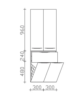 Pelipal Serie 6025 Hochschrank 6025-HSW60-04, B:600, H:1680, T:330mm 6025-HSW60-04