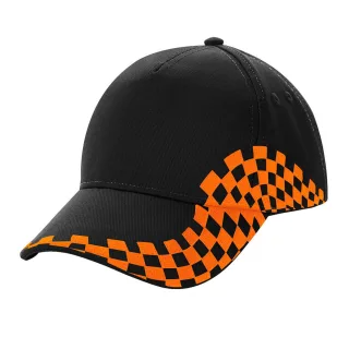 Beechfield - "Grand Prix" Kappe (Schwarz/Orange)