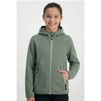 CMP Strickfleecejacke KID G JACKET FIXED HOOD wärmende Strickfleecejacke aus Polyester, mit Kapuze und Kinnschutz