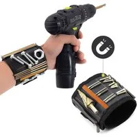 Albyiat Magnet-Werkzeugleiste Magnetarmband für Handwerker 15 starke Magneten, ideale Geschenkidee, Magnetarmband-Set, starke Magneten, atmungsaktiv, verstellbar, langlebig, vielseitig
