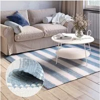 Myflair Möbel & Accessoires Teppich Karim, rechteckig, Höhe: 10 mm, Handweb Teppich, gestreift, 90% Baumwolle, handgewebt, mit Fransen