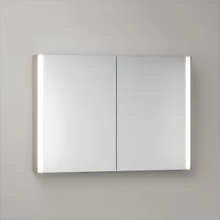 KEUCO Royal Atlas LED Spiegelschrank 100 x 71 x 12,7 cm mit 2 Türen, Spiegelheizung, Aufputz 211201450037