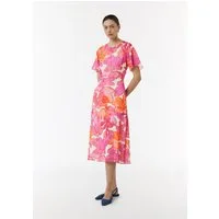 comma Midikleid Kleid Midi-Kleid mit All-over-Print