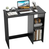 COSTWAY Schreibtisch, mit 2 Fächern, für kleine Räume, bis 130kg, 80x40x74cm