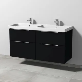 Sanipa 3way Waschtischunterbau zu Villeroy & Boch Avento Waschtisch mit 4 Auszügen, Schwarz-Matt UF62508