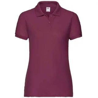 Fruit of the Loom Damen Poloshirt Lady Fit Piqué (Burgunderrot)