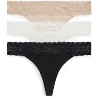 Tommy Hilfiger Underwear Tanga (3-St) Körpernahe Passform mit elastischem Spitzenbund