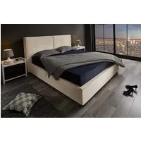 riess-ambiente Boxbett ROCCO 160x200cm beige Cord – mit Bettkasten & Kopfteil, modern (Einzelartikel, 1-St), Cordstoff, gepolstertes Kopfteil, mit Stauraum, Design