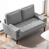 OUNUO 2-Sitzer Sofa 2 Sitzer, Modernes 2er Sofa mit 2 Wurfkissen