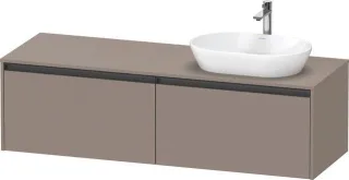 Duravit Ketho.2 Konsolenwaschtischunterbau wandhängend Basalt Matt 1600x550x459 mm - K24889R43430000 K24889R43430000