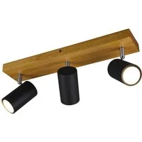 TRIO Leuchten LED Deckenstrahler, Dimmfunktion, LED wechselbar, Warmweiß, Balken-lampe innen Holz-lampe Decke Treppenhaus Esstisch, Breite 44cm