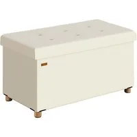 Casaria Sitzbank, Samt Beige Faltbar mit Holzfüßen 76x38cm 300kg Belastbarkeit Flur