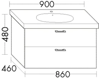 Burgbad Waschtischunterschrank Sys30 PG3 Diago 480x860x460 Anthrazit Matt, WVZA086F3358 WVZA086F3358