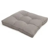 Beautissu Sitzkissen Lounge Kissen Outdoor Sitzkissen Flair LK, 50x50x10cm, Grau, 50x50x10 cm – Wetterfest Schmutzabweisend Polster für Gartenmöbel